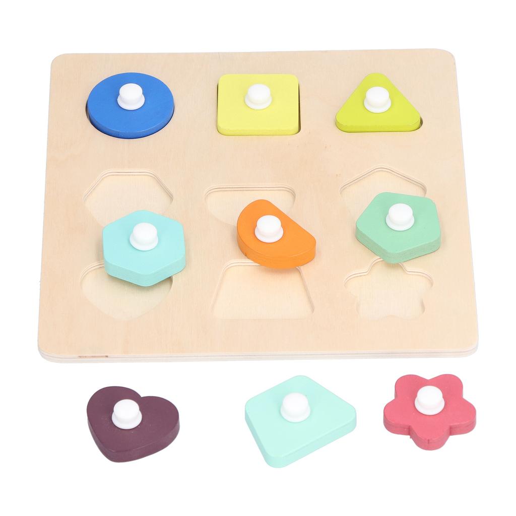 Wooden Peg Puzzles Toys Toddler Educational Knob Learning Puzzle Board Toys for KidsShape