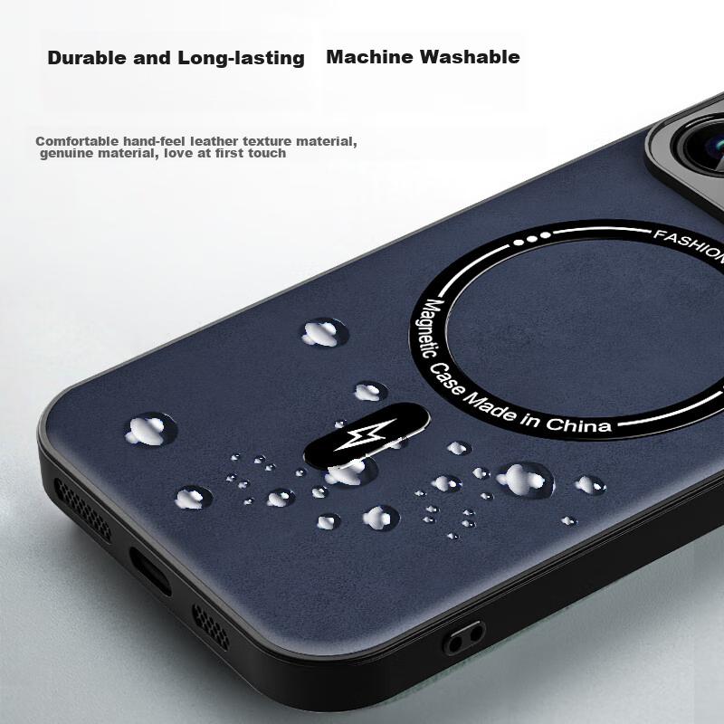 Light Leather TexturePhone Case for Huawei Mate30, Huawei Mate30 Magnetic Case, Shockproof Anti-Fingerprint Full Protection Cover - Deep Blue