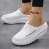 Women Fashion Flats Round Toe Walking Shoes Slip-on Casual Shoes Half Slippers Ladies Leisure Platform Shoes