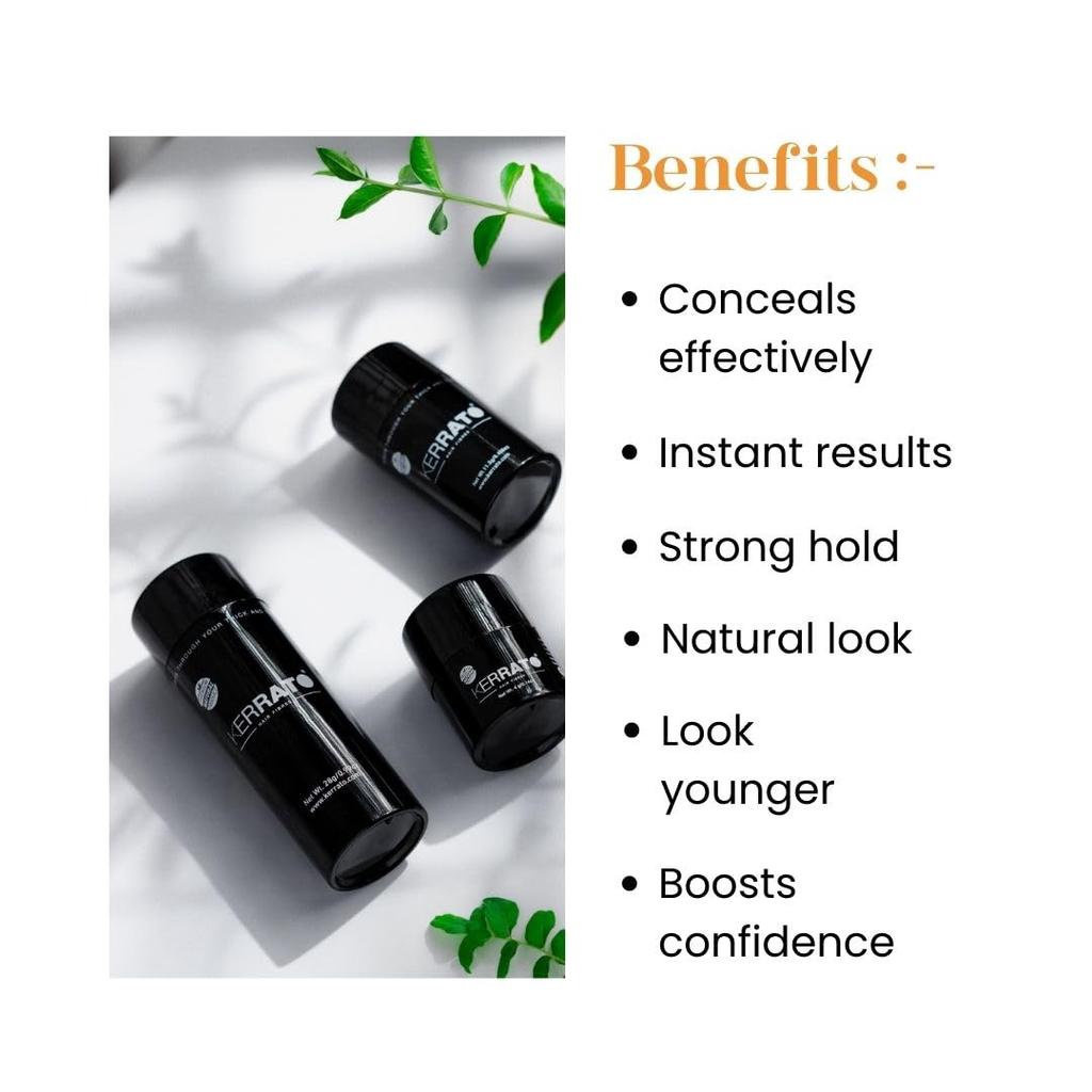 Hair Fibres For Thinning Hair (Light Brown) Natural, 11.5g - Conceals Hair Loss In 10 Seconds - Natural Hair Thickener & Fibers For  Unisex