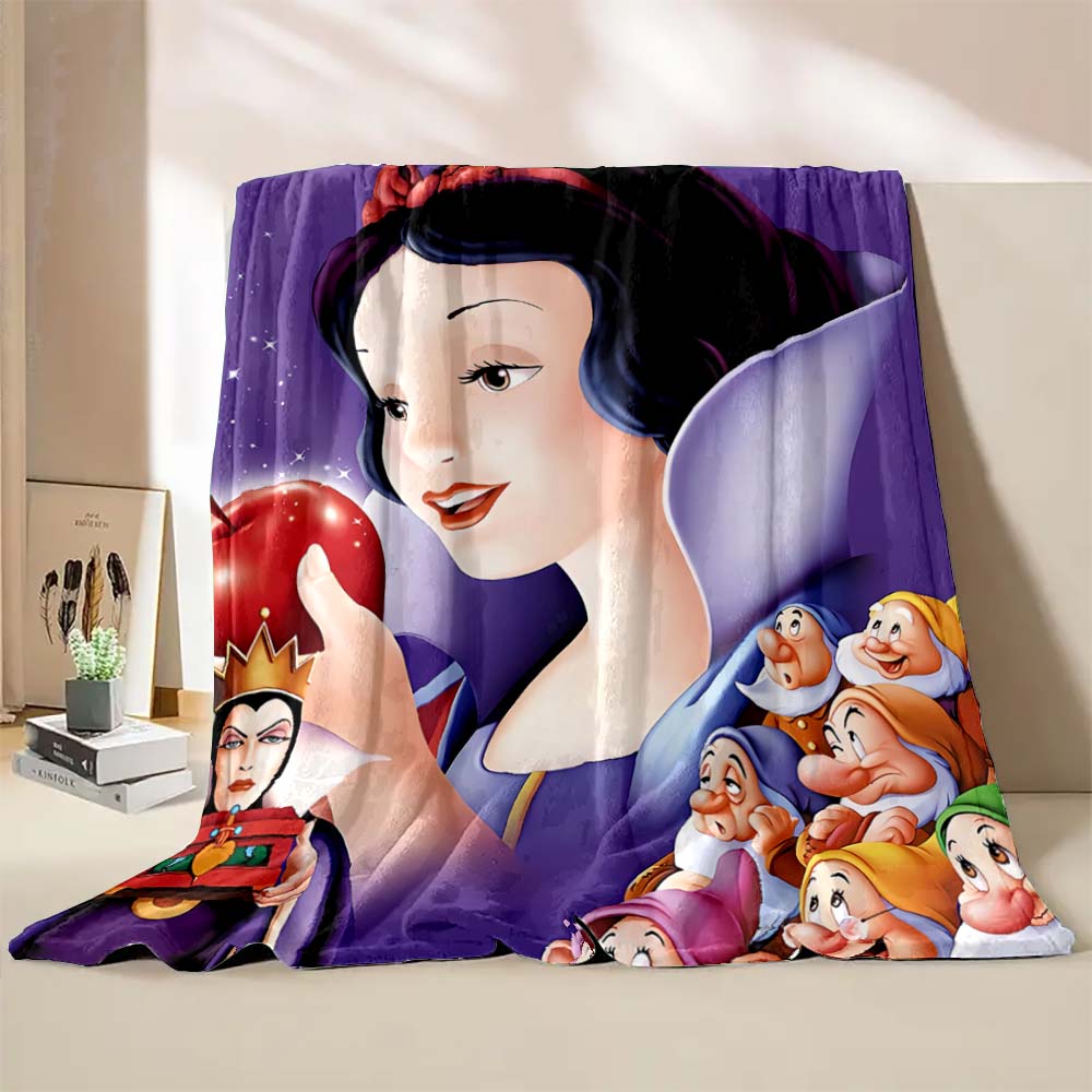 Classic Snow White and The Seven Dwarfs Printed Blanket Gift for Daughter LivingRoom Sofa Bedroom Chair Decor Blanket Multi-Size