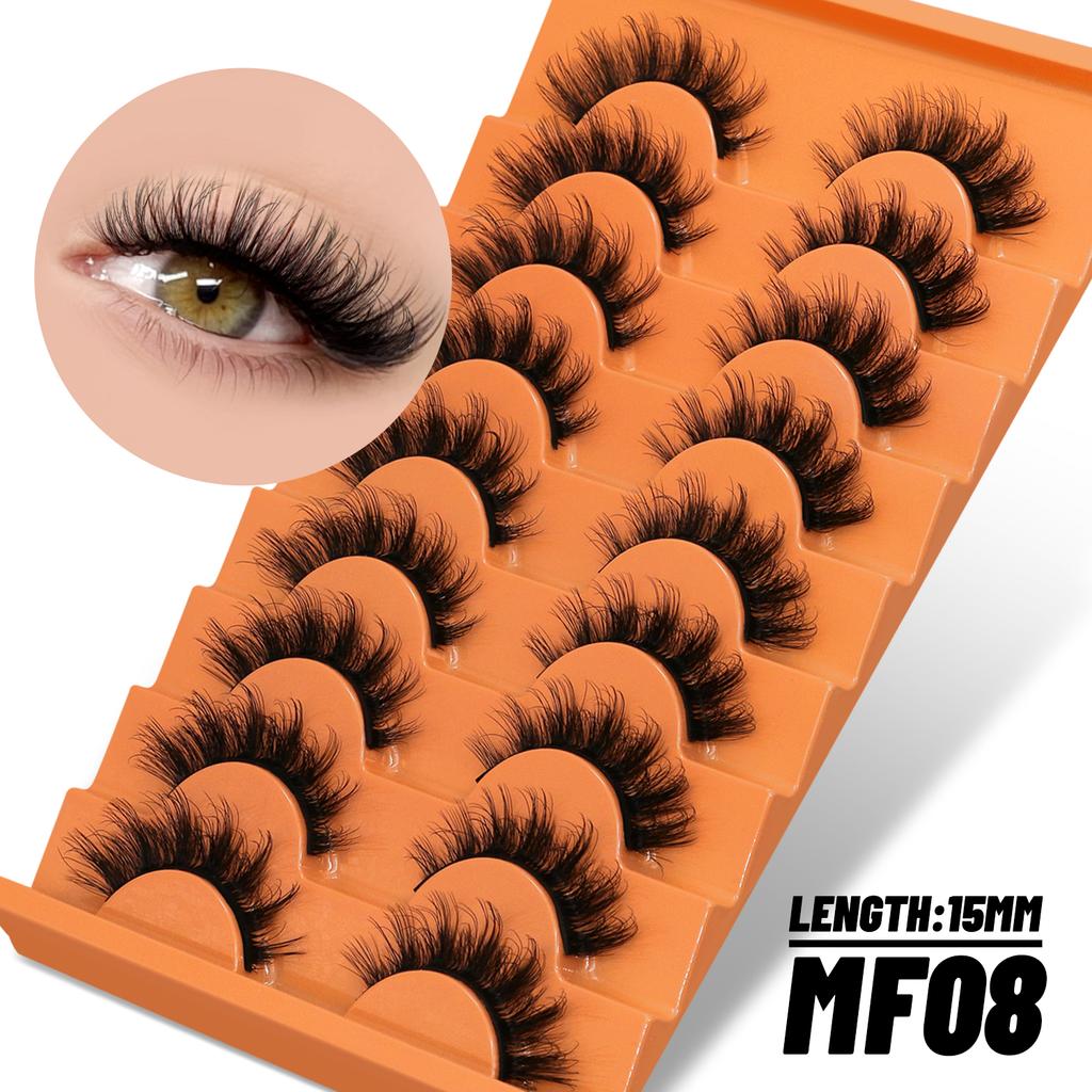 Xiaomi GROINNEYA Lashes False Eyelashes Faux Mink Eyelashes Fluffy Faux Mink Lashes Wispy Effect Lashes Volume Mink Eyelashes Makeup