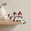 Unique Creative Holiday Gifts Christmas Table Edge Sitter Figurine, Tug of War Hanging Character Decor, Snowman Handcrafted Seasonal Desk Decor Gnome