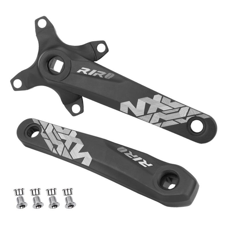 RIRO Mountain Bike Crankset, Square Hole, 10/11-Speed, 104BCD, Positive/Negative Tooth, Single/Double Disc