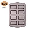 Mini Loaf Pan with Parchment Paper Liners 8-Cavity Baking Set 200Pcs Liners, Heat Resistant for Nonstick Bakeware Rectangle Bread Pan, Heavy