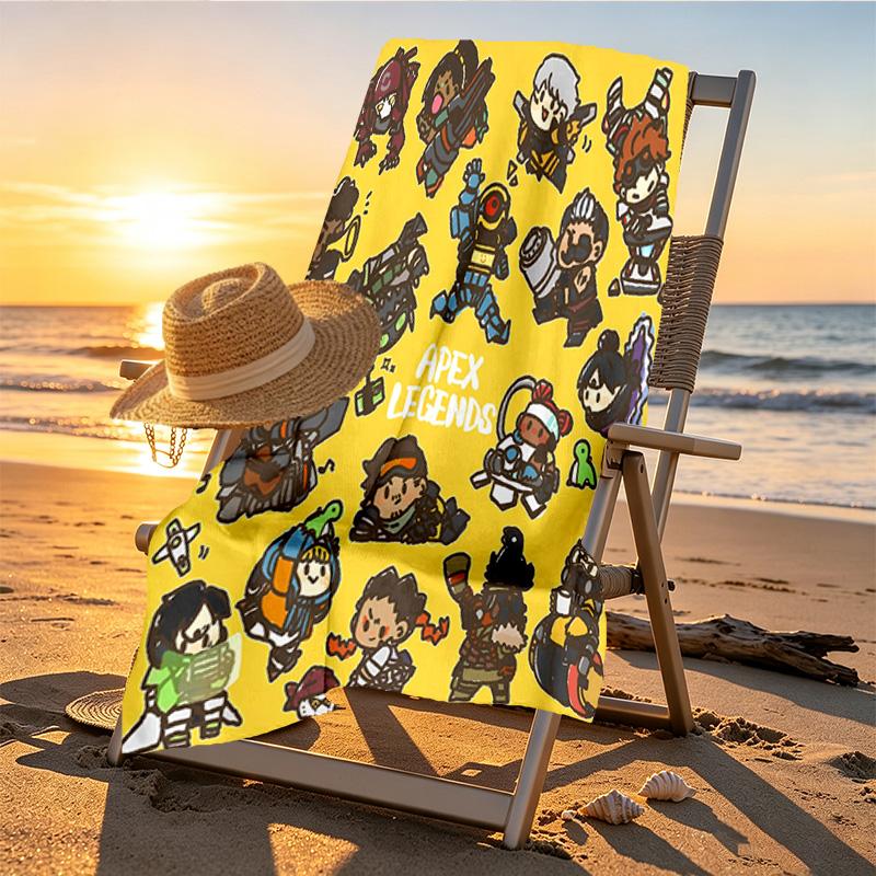 Apex Legends Print Beach Towel Design, Soft, Lightweight. for Home Bathroom, Spa, Pool, Yoga, Surfing, Camping, Gift for Family, Friend