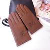 Women Genuine Leather Winter Warm Glove Ladies Real Sheep Leather Gloves Girls Driving Fashion Female Luxury Wool Lined Gloves