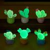 1/6Pcs Luminous Cactus Figurine Set Unique Resin Ornaments Glow-in-the-dark Desert Plant Sculpture Cactus Outdoor Garden Decoration