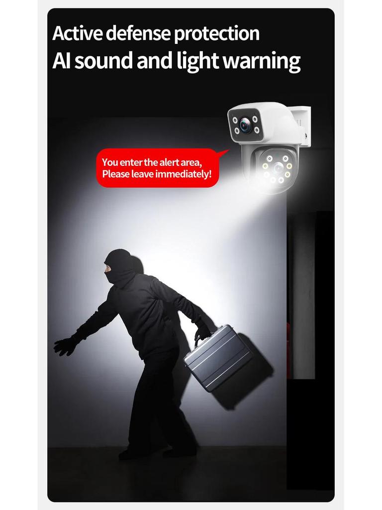 360° Dual Lens Wireless Waterproof Outdoor Surveillance Dome Camera