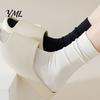 Lightweight Breathable Hosiery Crew Socks for Women, Solid Color Mid-calf Socks, Non-binding Skin Friendly Yoga Daily And Sports, Comfortable
