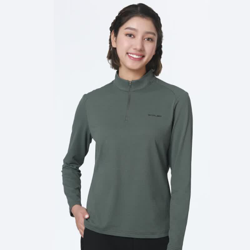 Outdoor Couple Stand Collar Long Sleeve Performance T-Shirt