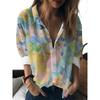Women's Lapel Shirt Tops Casual Long Sleeve Button Down Shirts Women's Tops Fun Cat Pattern Women's Shirts Women's