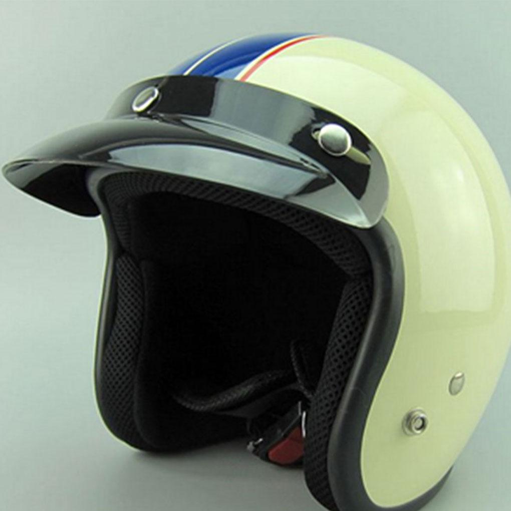 ABS Lightweight And Durable - Open Face Helmet With Face Helmet Lens 3 Snap Helmet Helmet Face Motorcycle Universal Black