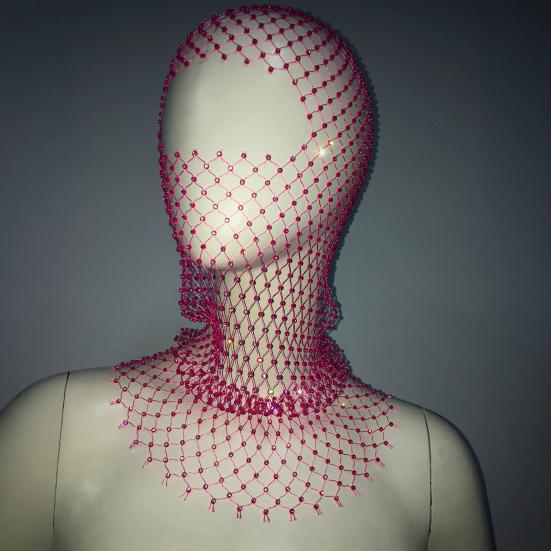 Fishing Net Hat Elastic Sparkling Rhinestones Design Solid Color Headgear Nightclubs Music Festivals Stage Dressing Headwear