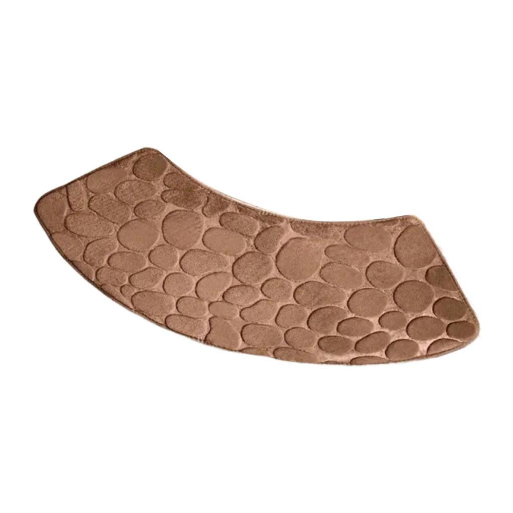 Curved Shower Bath Mat Anti Slip Household Decor Bath Rug Fan Shaped Foot Rug for Tub