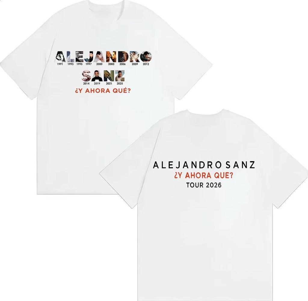 Trendy Graphic Tops Singer Alejandro Sanz 2026 Spring summer Print Tee AestheticTshrit Mens Women Tees Casual Short Sleeve