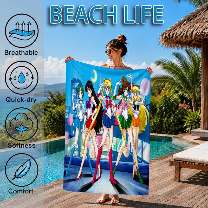 Christmas anime Princess Beach Towel, Microfiber Beach Towel, Perfect For Pool, Beach, Travel, Home Decor Beach Party Fan gifts