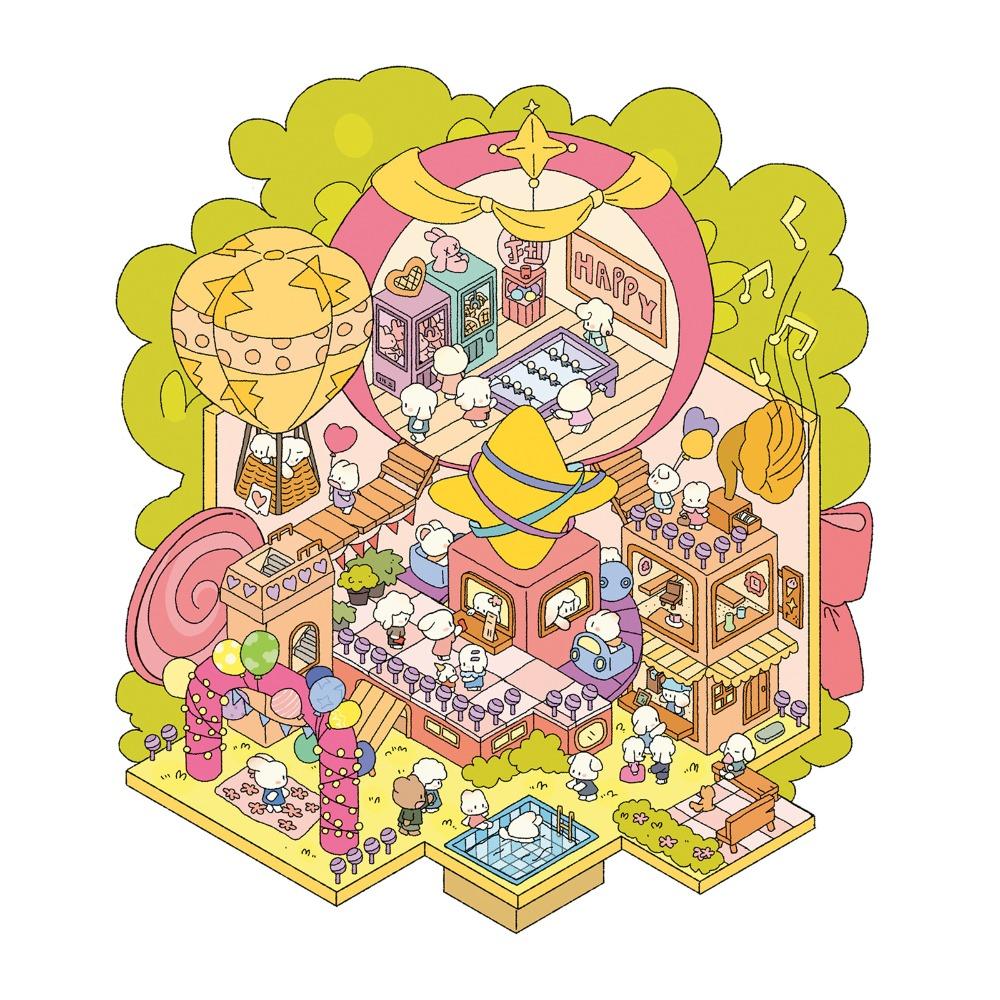 Наклейка 3D-пейзаж с наслоением и наклеиванием, ПЭТ, наклейка со сценой домика, склеивающиеся наклейки для дневника, детская игрушка