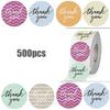 500 шт. в рулоне 8 различных дизайнов этикеток «Спасибо» круглые наклейки «Спасибо»