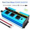 12000Вт(Вершина горы)12 В/24 В до 230 В 2500 Вт номинальный инвертор чистого синуса для грузовиков, автофургонов с 3 розетками переменного тока, беспроводной пульт дистанционного управления