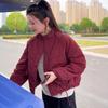 Женская приталенная легкая стеганая куртка с воротником-стойкой на осень/зиму 2024 - Повседневное теплое хлопковое пальто маленького размера