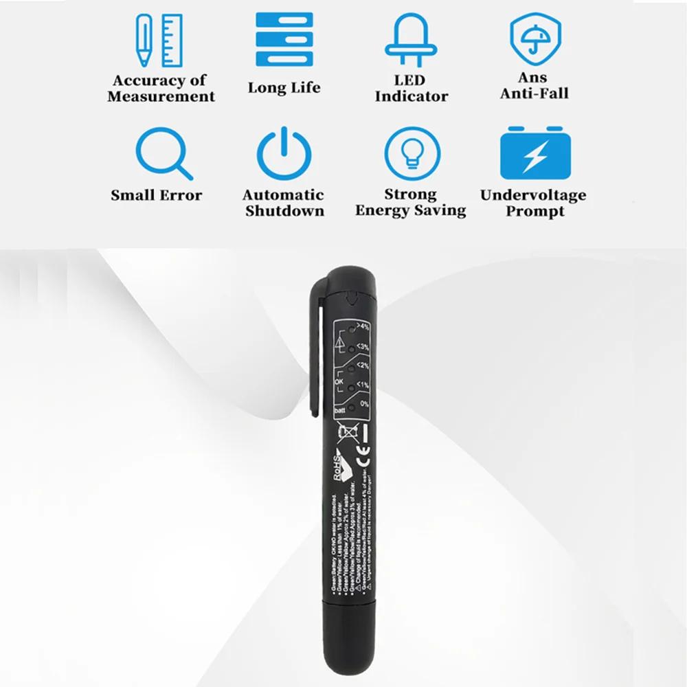 Brake Fluid Tester Pen,Hydraulic Fluid Liquid Oil Moisture Analyzer with 5 LED Indicators,Testing Tool for DOT3/4/5.1 Brake Flui