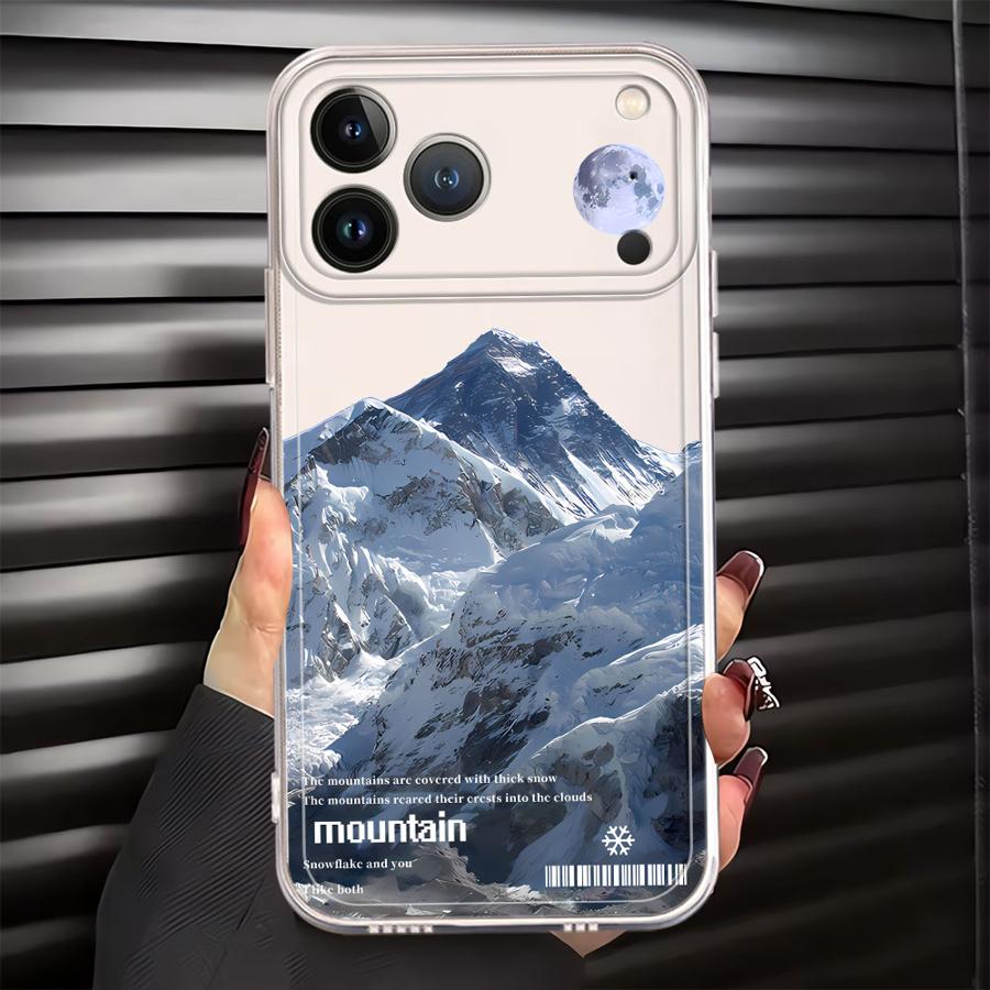 Чехол для iPhone 17 Pro Max 14 Plus 12 Mini 7 8 11 XS Max XR 16 Air 15 13 Pro Мягкая накладка на телефон Снежные горы Живописный хребет