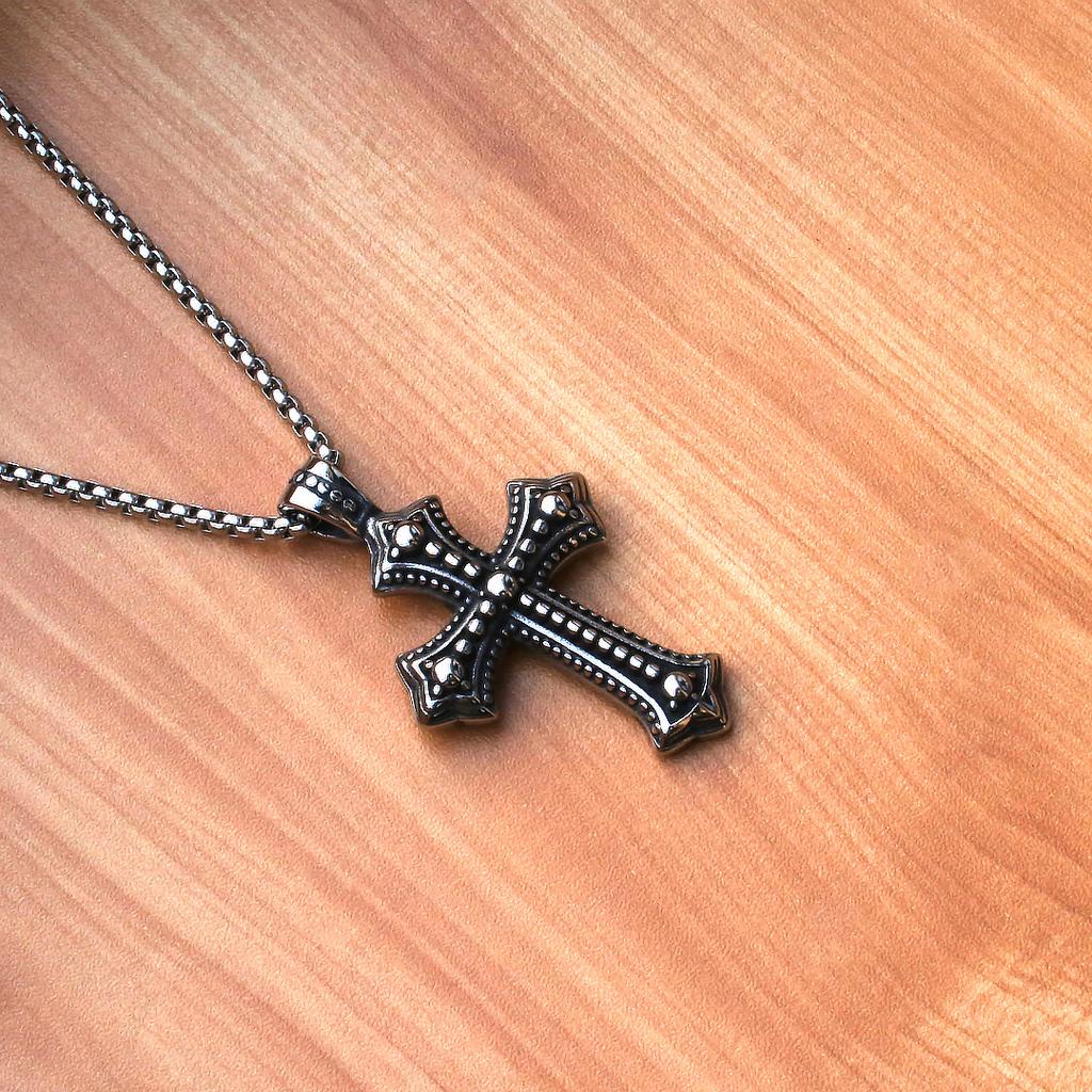 Vintage Gothic Necklace, Men'S Student Personality Hip Hop Titanium Steel Pendant Necklace