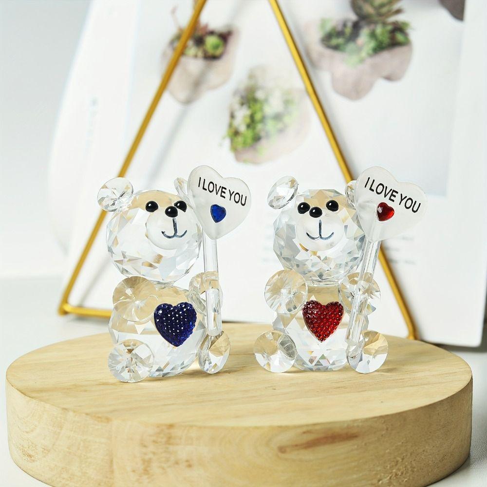 Романтичная статуэтка маленького медведя Креативный медведь в форме сердца Настольное украшение для гостиной