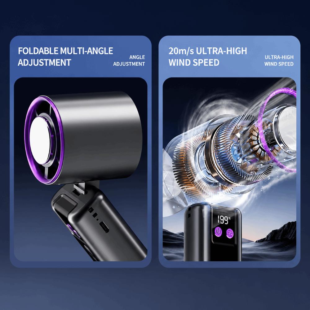 199-speed High-speed Handheld Fan Digital Display Air Conditioner Fan New Portable Fan Outdoor
