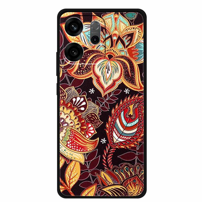 For Oppo Reno14 F Case 3D Flowers Emboss Phone Cases for Oppo Reno 14 F Reno14F 5G Back Protective Covers Soft Silicone Bumper
