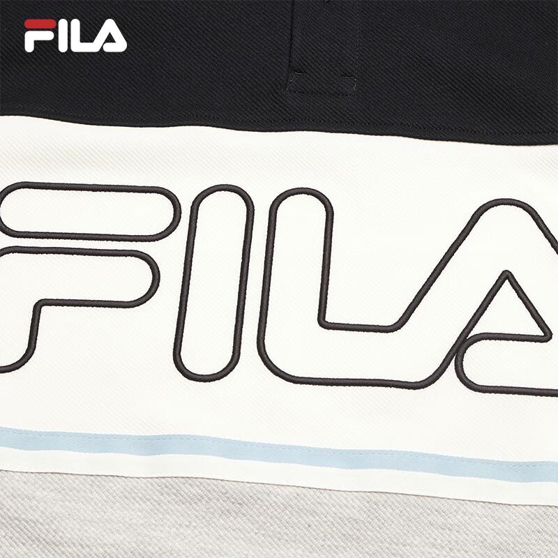 Fila Мужская вязаная рубашка-поло с длинным рукавом в стиле колор-блок
