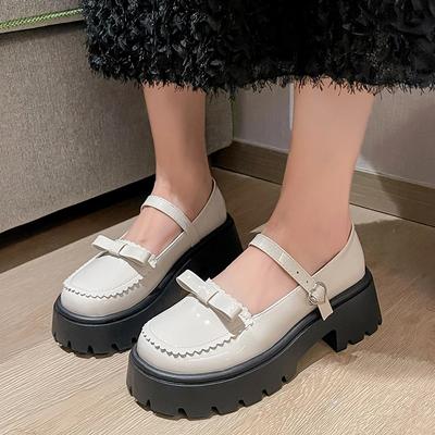 Модные черные туфли Мэри Джейн для женщин 2024 весна туфли-лодочки на толстой платформе с ремешком на щиколотке женские туфли в стиле Лолита с толстой подошвой милые туфли Харадзюку