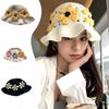 Niche Colorful Flowers Hollow Knitted Hat Female Fisherman Hat Big Brim Showing Face Small Sunbasin Hat