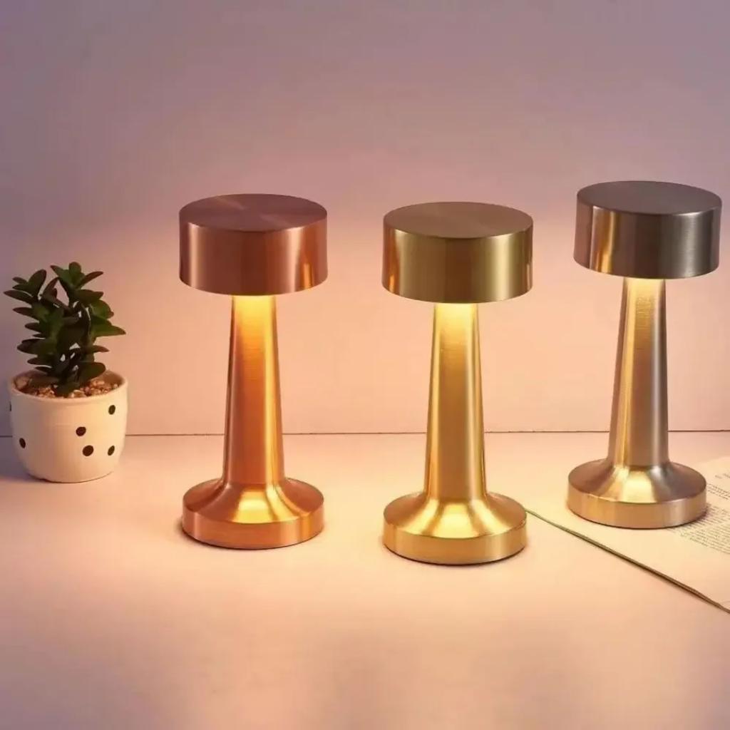 New LED Night Light Retro Lamps USB Rechargeable Metal  Lamp  Bedside Written Dining Living Room Coffee Table Bedroom Decor