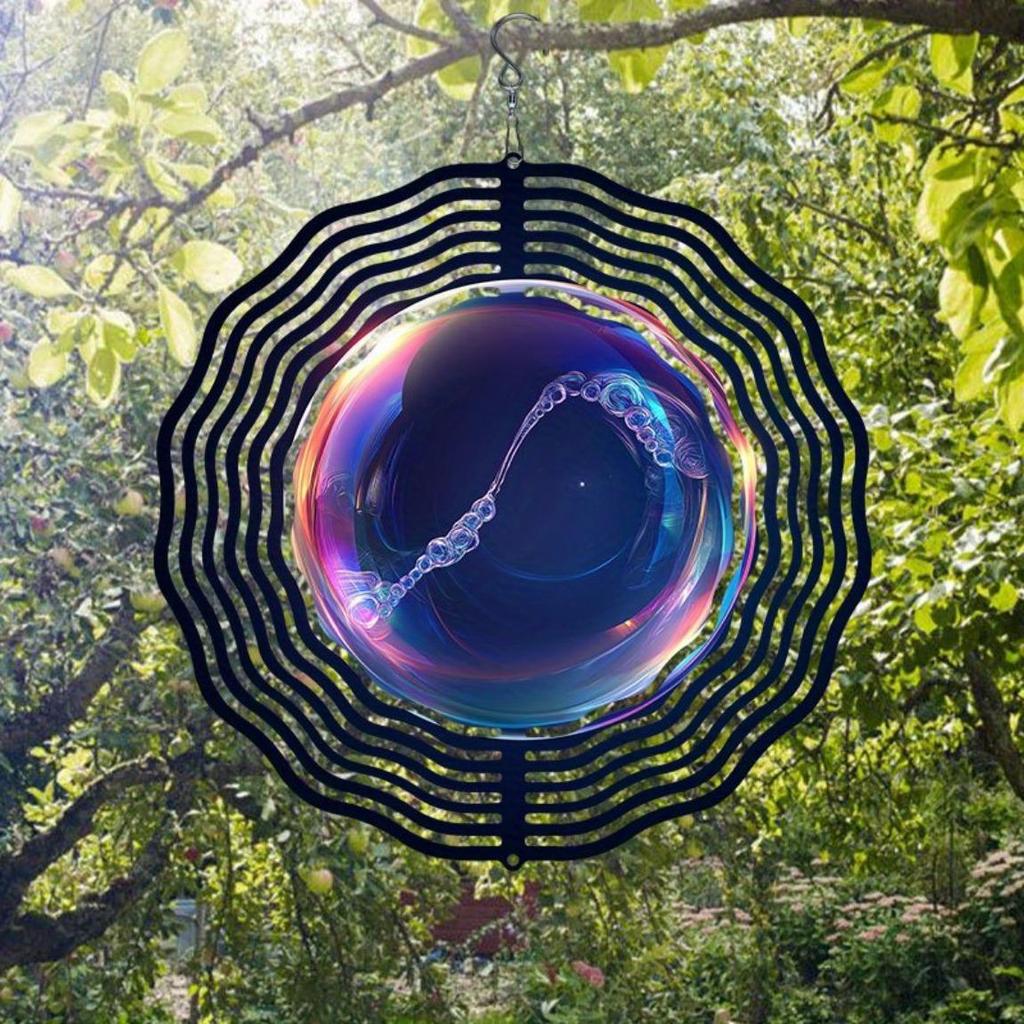 Подвесная музыка ветра с узором «Жемчужина глубокого моря», металлический гироскоп для определения направления ветра для уличного сада, патио, внутреннего декора, подарок к фестивалю