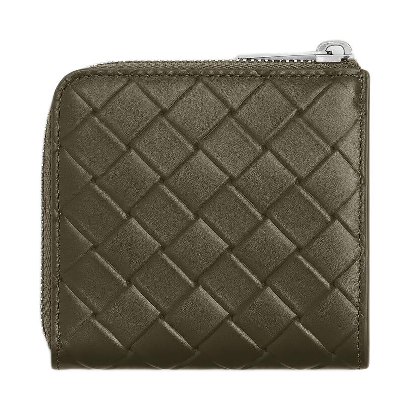 Bottega Veneta Intrecciato Embossed Pattern Design Zipper Wallet Men Wallet Pine 817741V0AQ13227