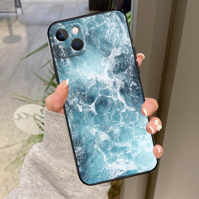 Синие Морские Волны Чехол для iPhone 17 Pro Max 16 15 13 12 11 14 Pro Max Plus 13 12 Mini 16e 17 Air Задняя Крышка