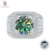 BagueRingen Man's S925 Sterling Silver Jewelry Luxury 1ct D Color Moissanite Diamon Ring Businessman Size6-13 Open Rings