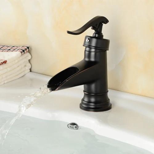 Смесители для раковины, античный латунный водопад, смеситель для раковины в ванной, однорычажный смеситель для раковины, водопроводный кран, краны для туалета