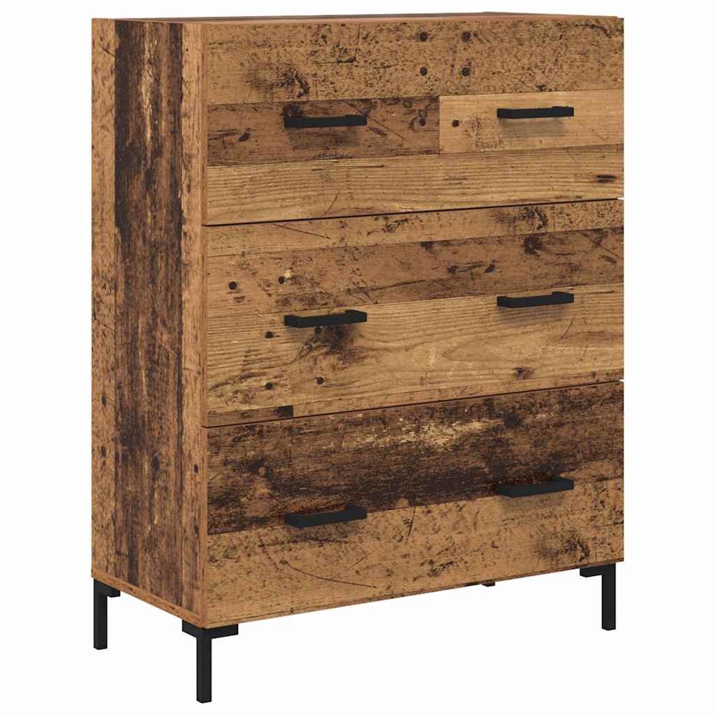 Highboard with Drawers 2 pcs Reclaimed Wood Look Particleboard