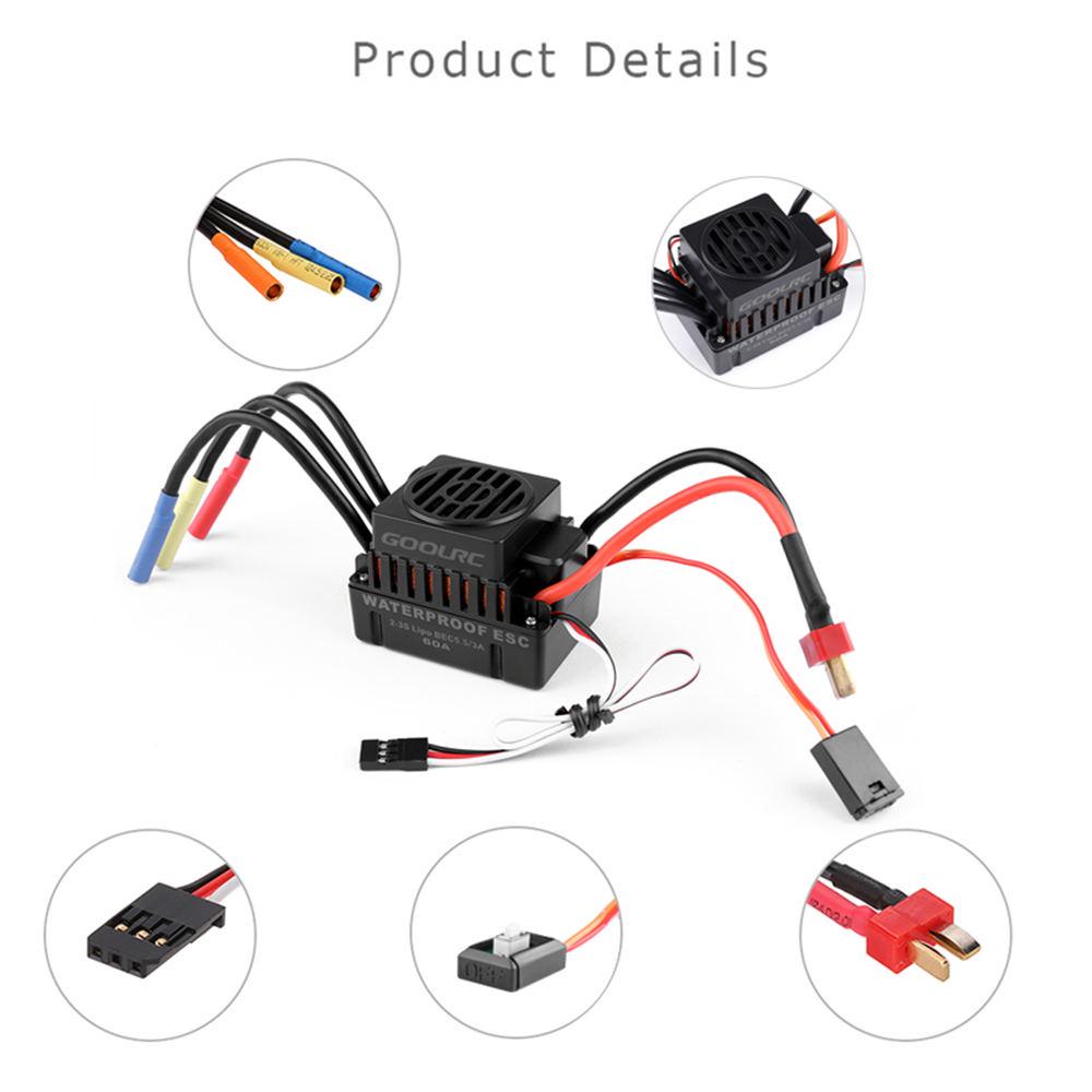 Комбинированный набор GoolRC 3650, 4300KV, двигатель 60, бесщеточный ESC, сервопривод 20 кг с сервоприводом 25T для радиоуправляемой машины 1/10