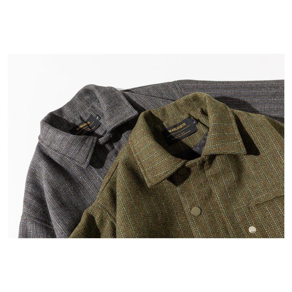 UNISEX WANLEGETU Japanese Retro Woolen Workwear Jacket J2209