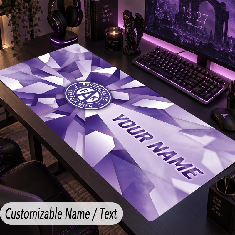 Custom Text Big Mousepad, Extended Desk Pad For Laptop Work GameAustria Wien FC