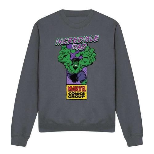Marvel Comics Mens Incredible Dad Hulk Corner Box Heather Fathers Day T-Shirt