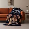 Glowing interlocking circular patterns surrounding three women. for all seasons blanket lunch break throw gift
