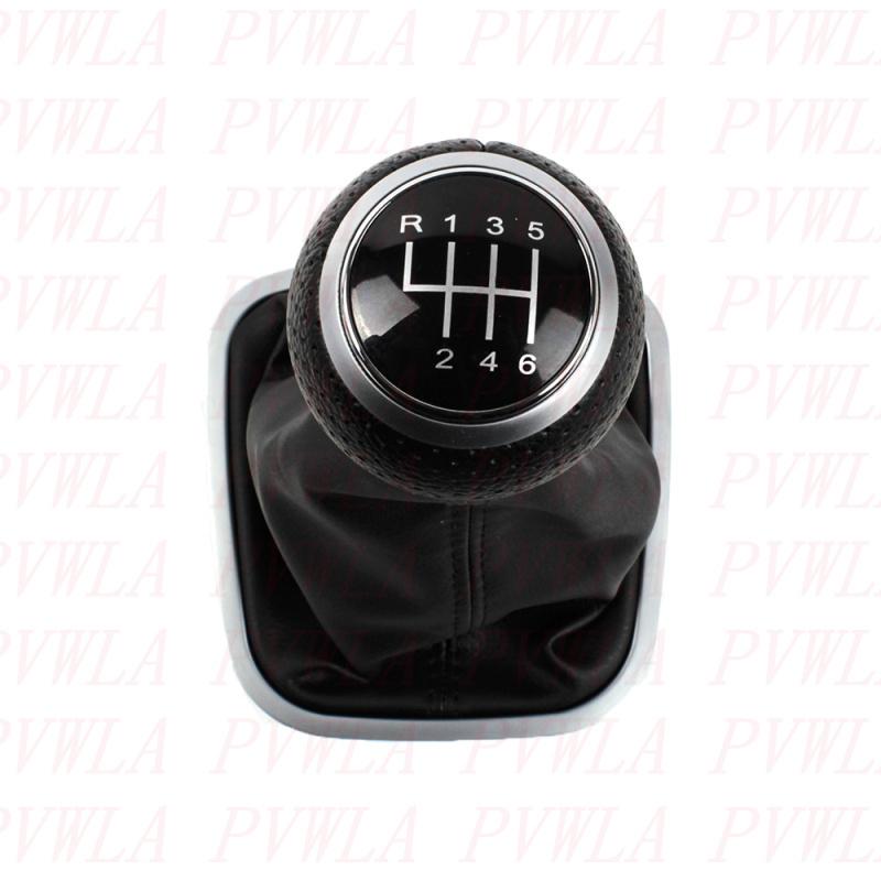 Для VW Polo 6R 6C Седан Хэтчбек 2011 2012 2013 2014 2015 2016 2017 6-ступенчатая ручка рычага переключения передач + Черная линия Чехол из ПУ-кожи