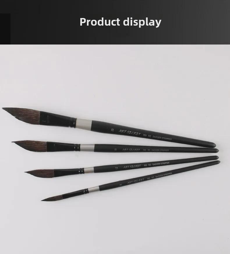 Корейская акварельная кисть Artsecret из серого беличьего ворса 950DS, размеры 8/12/16/20