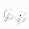 925 Sterling Silver Simple Cute Pet Cat Moon Jewelry Set Animal Necklace And Earring Party Jewelry Set For Women Gift