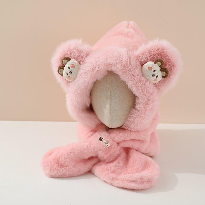 Детские милые шапки, супер очаровательные цельные шапки-манишки с защитой ушей для мальчиков и девочек на осень и зиму